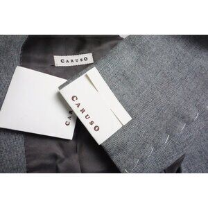 Raffaele Caruso Gray Plaid Superfine 110s Wool 2Pc Suit Jacket Pants 38R NEW